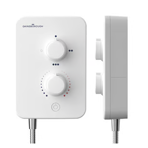 Gainsborough Slim Mono Electric Shower 9.5Kw in Polar White GSM95