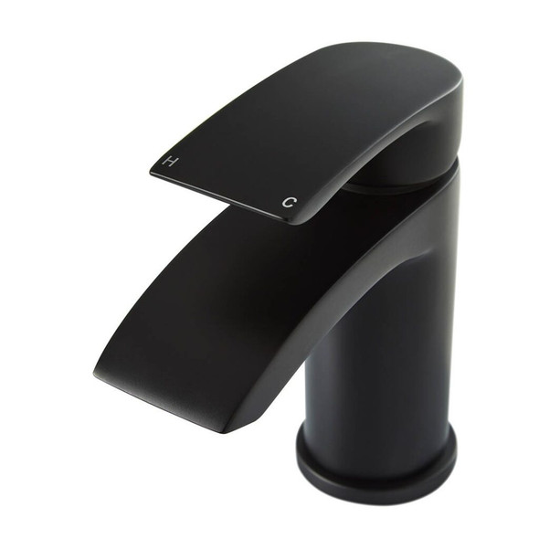 Highlife Coll Basin Mixer with Click Waste in Black 17213B