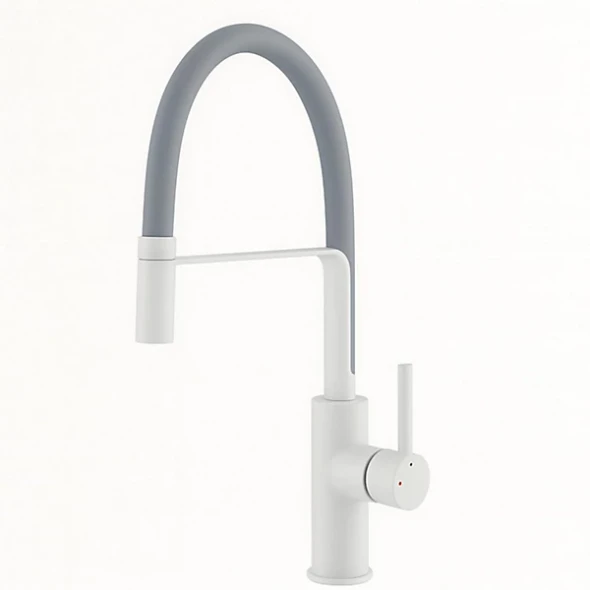 STH Westco Jeroni Chef Kitchen Mixer with White Body and Grey Spout 922140