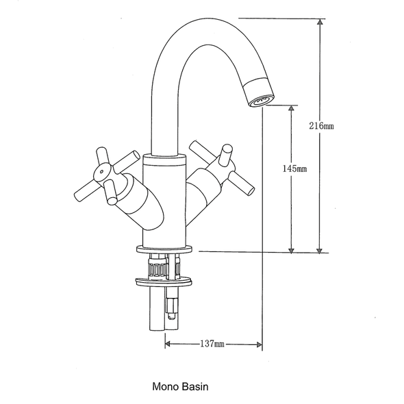 Flawed STH Westco Xia Basin Mixer with Click Waste in Chrome 4E1031