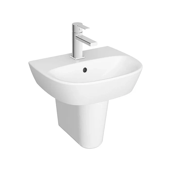 Vitra Zentrum 550 mm 1 tap Hole Basin with Semi Pedestal 7277L003-0001