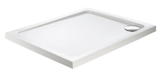 Just Trays Low Profile  White Shower Tray 100 x 800mm with 90mm Waste H1080100