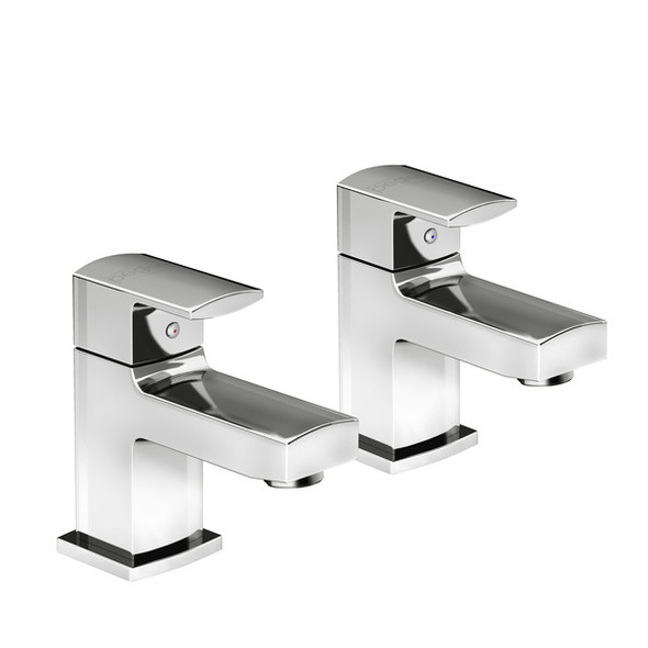 STH Westco Manta Pair of Basin Pillar Taps in Chrome 4E1042
