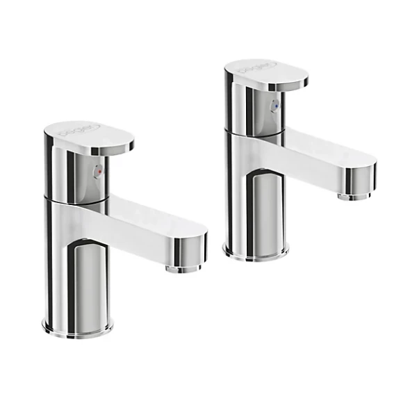 STH Westco Strata Blade Pair of Bath Pillar Taps in Chrome