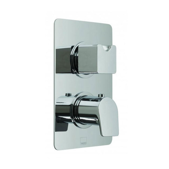 Vado Chrome Plated Photon Wall Mounted 2 Handle Thermostatic Shower Valve 2 Outlet with Integrated Diverter PHO-148C/2-CP