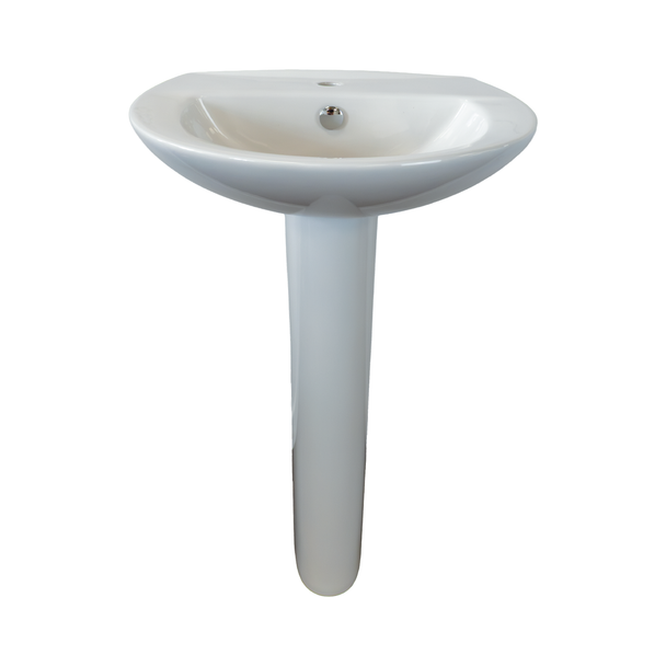 Imex Echo 550mm Washbasin with Slim Full Pedestal  L10721TH