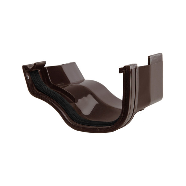 Polypipe Ogee Extra Capacity Brown Connector to Right Hand  ROG19BR