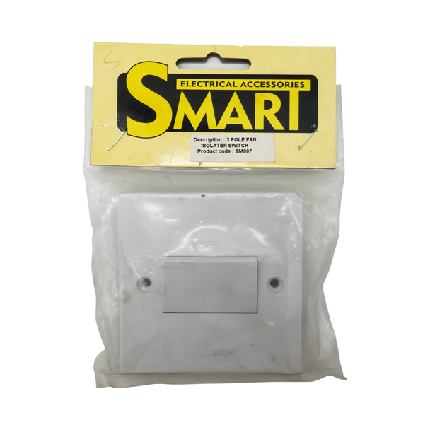 Jegs Smart Contract 10 Amp Triple Pole Isolator Switch in White  JF287X/SM007