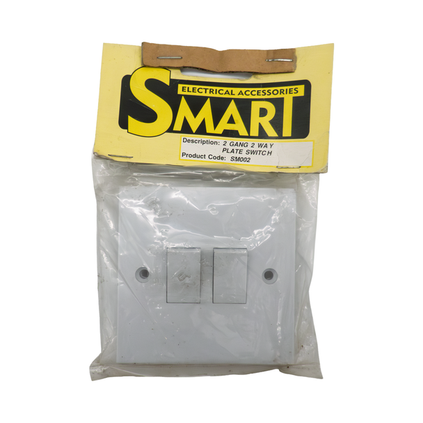 Jegs Smart Contract 2 Gang 2 Way Wall Light Switch in White JF722/SM002