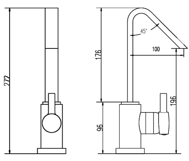 Hudson Reed Clio Basin Mixer with Side Lever MG380