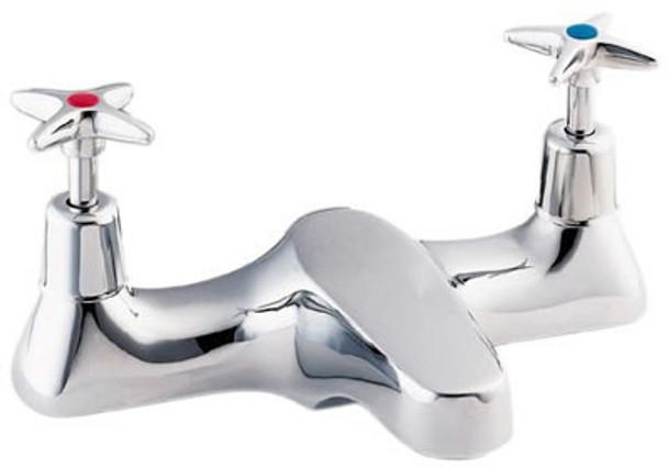 Scratched Deva Crosshead Bath Filler 2 Hole in Chrome 184X