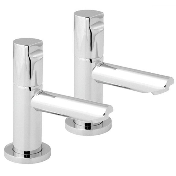 Deva Ikon Basin Pillar Taps in Chrome IKO102