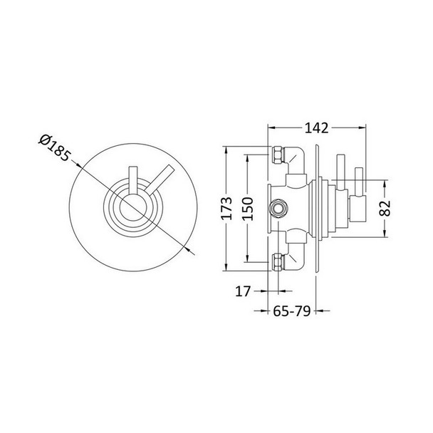 Ultra Series 2 Dual Concealed Thermostatic Shower Valve No Backplate JTY025