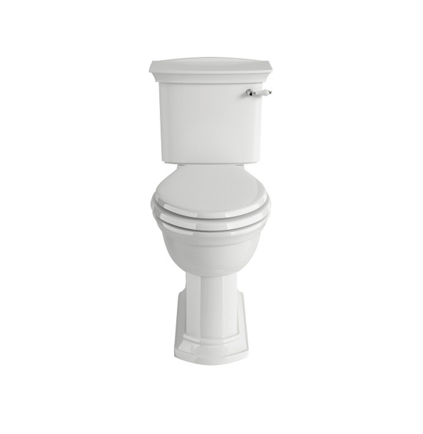 Heritage Blenheim Standard Height Open Back Close Coupled WC Suite in White with Chrome Fixings with Optional Toilet Seat PHPW00 + PHPW01F