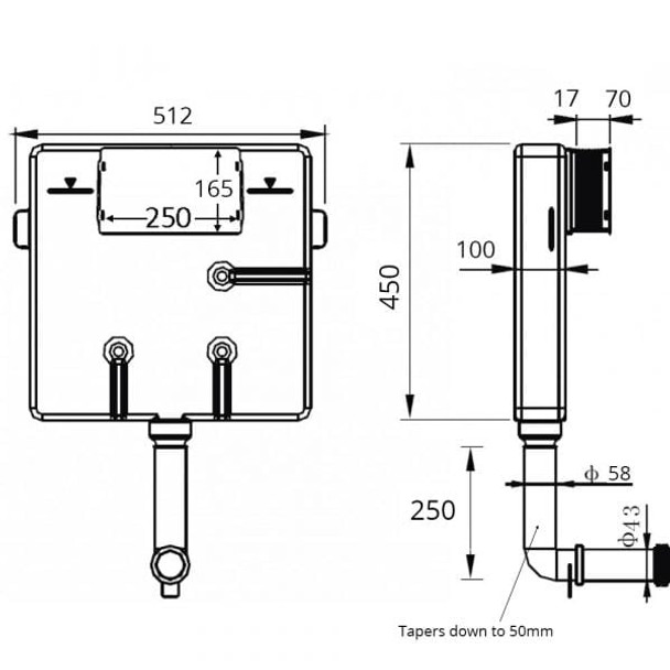 Imex Super Slim Insulated Concealed Cistern with Chrome Dual Flush Plate CC100F
