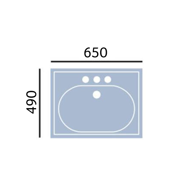 Heritage Dorchester Square Vanity Basin with 3 Tap Holes PVE053F