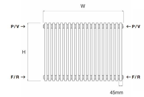 Double Quick Peta Radiator 1016 x 592mm in Gun Metal 4.600/22