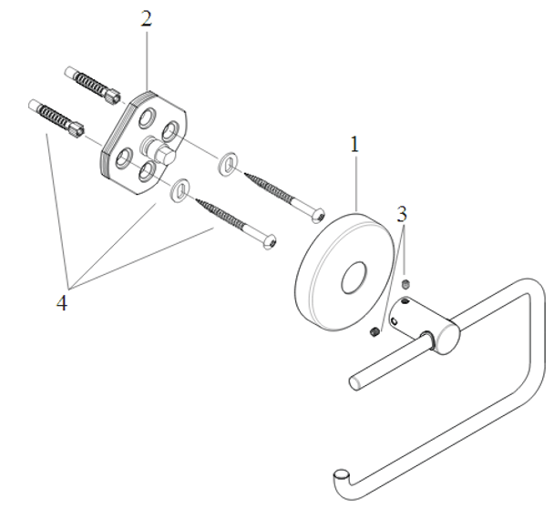 Logis Toilet Roll Holder without Cover in Chrome 40526000
