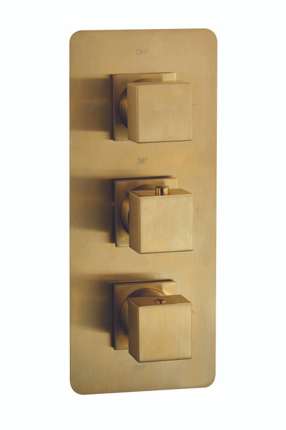 Aquadart Square Concealed Thermostatic Shower Valve for Two Outlets INSHE1019