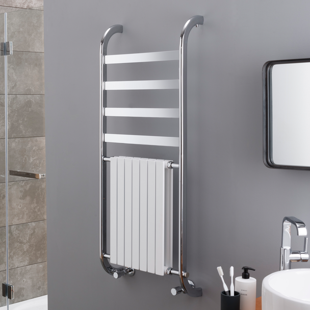 Flawed Vogue Decor Harmonique Towel Warmer with Radiator 1200 x 500mm STR1205CP