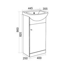 Ikoma  450mm Vanity Unit, Washbasin and Mirror in White Gloss