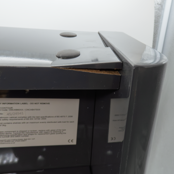 Damaged Roper Rhodes Contour Mirror Cabinet 475 x 650 mm in Anthracite INST06011