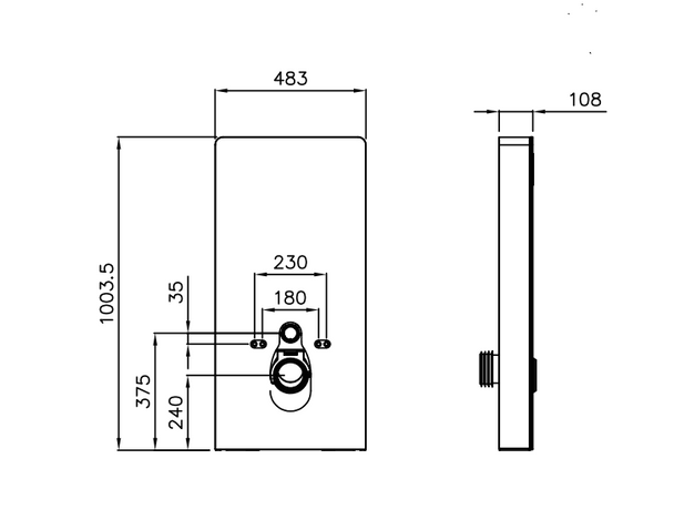Imex Senso Smart Touch Wall Hung Cistern Frame in White Glass