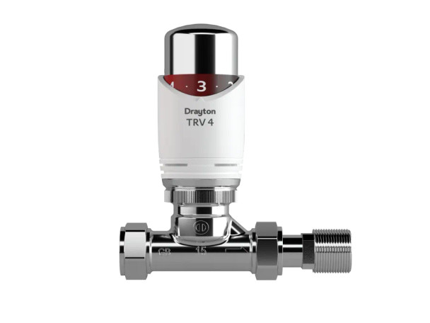 Drayton Straight Thermostatic Radiator Valve White and Chrome TRV4
