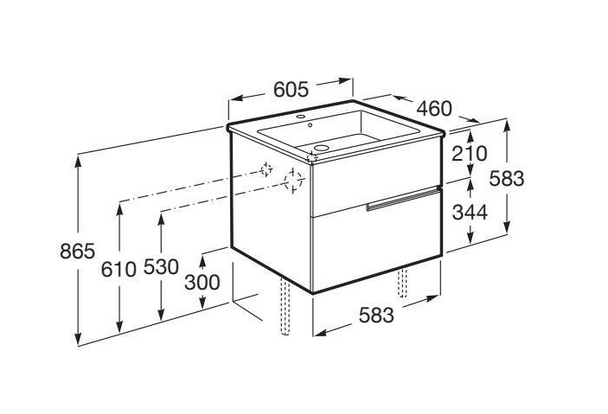 Roca Victoria- N 600mm Vanity Unit and Basin in Wenge 32799E000