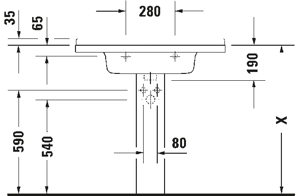 Duravit Starck 3 Washbasin 850 x 485mm with 1 Tap Hole 0304800000