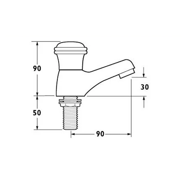 Deva Senate Pair of Bath Pillar Taps in Chrome SEN02CP