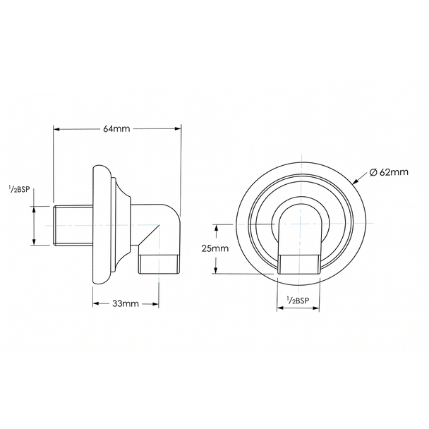 Samuel Heath Fairfield Wall Outlet and Handset Holder in Chrome V267/V264