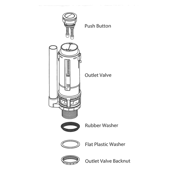 Ideal Standard Flush Valve R & T trim Pack (O-A) EEM82321167