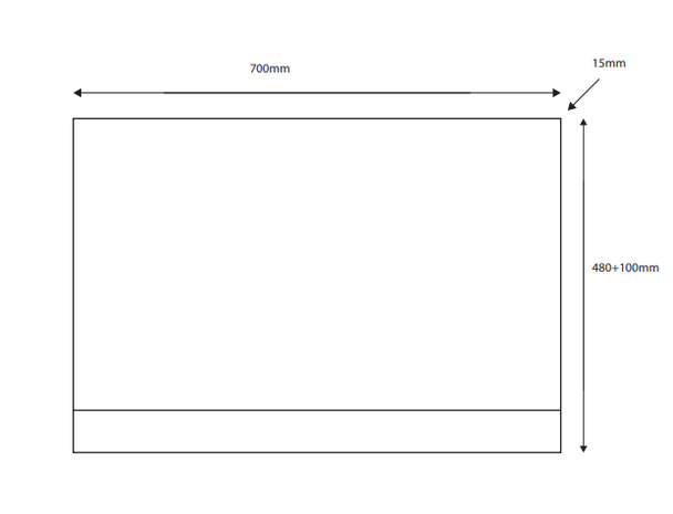 Scudo Waterproof Bath End Panel 700 mm in White Gloss ENDPANEL001
