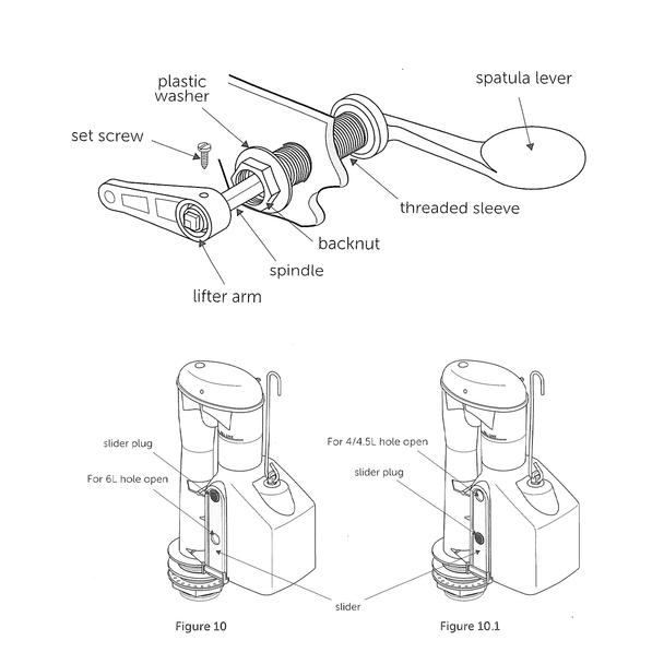 Ideal Standard Syphon and Lever Pack TD 11" with Spatula Lever