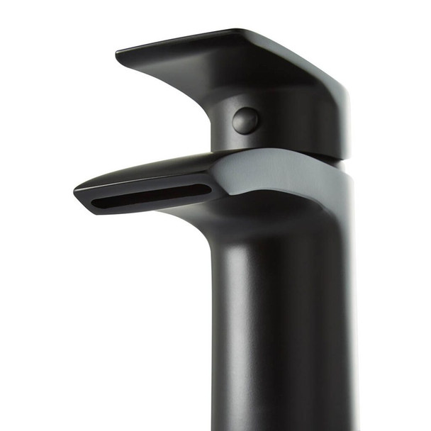 Highlife Coll Mini Basin Mixer with Click Waste in Black 17208B