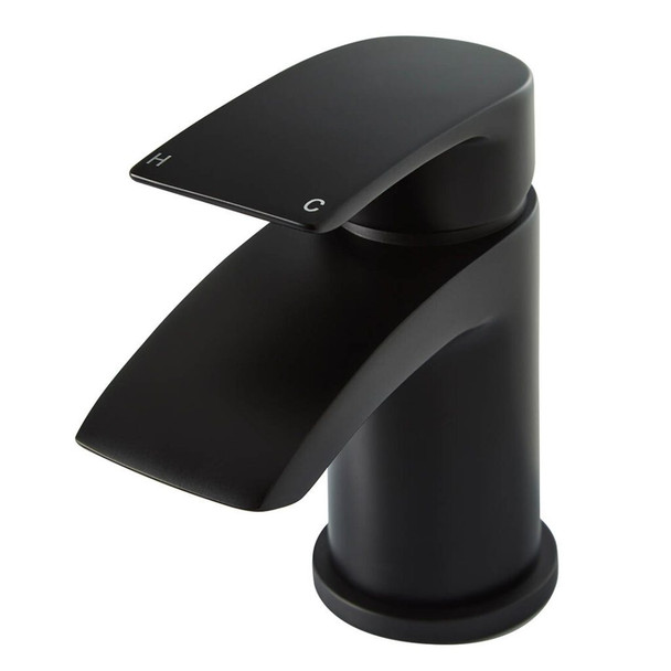 Highlife Coll Mini Basin Mixer with Click Waste in Black 17208B