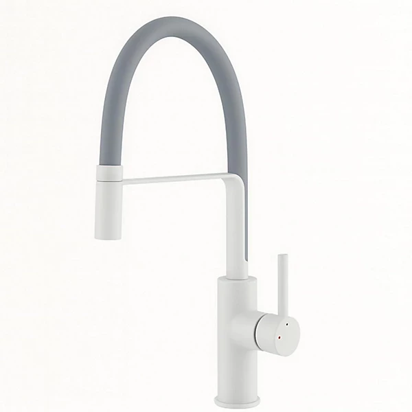 STH Westco Jeroni Chef Kitchen Mixer with White Body and Grey Spout 922140