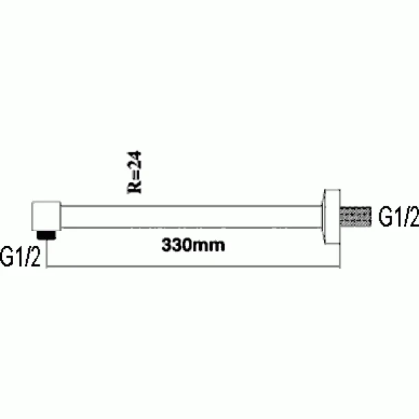 Pura Round Straight 300 mm Shower Arm in Chrome KI030