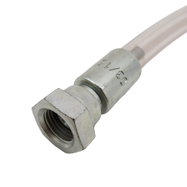 Oil Line Flexible 600mm Oil Hose in Clear PVC F01-600-SC-1/4F -1/4F