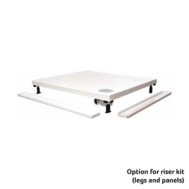Just Trays Low Profile  White Shower Tray 1200 x 760mm with 90mm Waste H1276100