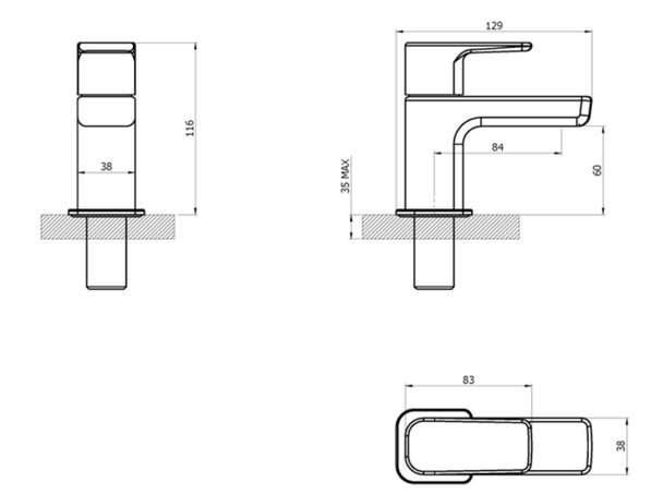 STH Westco Caja Pair of Bath Pillar Taps in Chrome 4E1291
