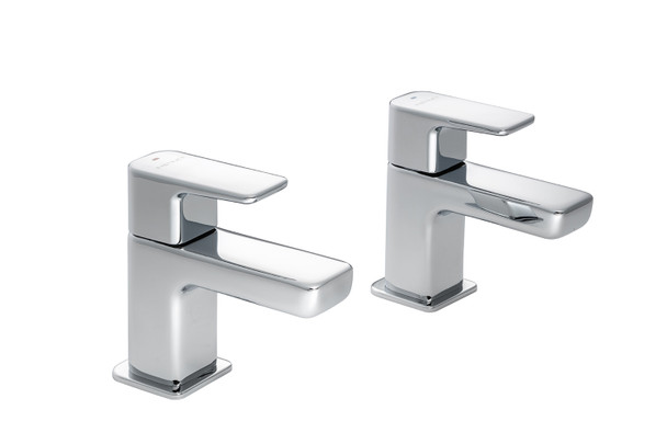 STH Westco Caja Pair of Bath Pillar Taps in Chrome 4E1291