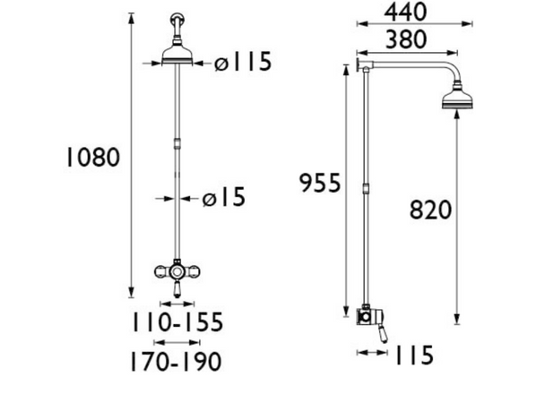 Bristan Sequential Control Shower with Rigid Riser in Chrome