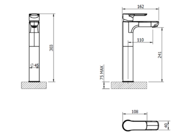 STH Westco Andreu Tall Basin Mixer with Click Waste 4E1282