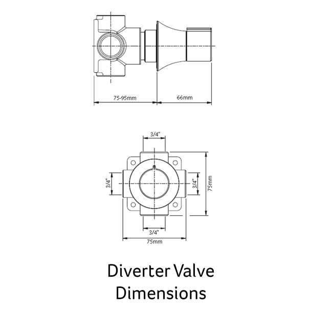 Vado Altitude Thermostatic Valve with 2 Way Diverter in Chrome ALT-1293-C-CP