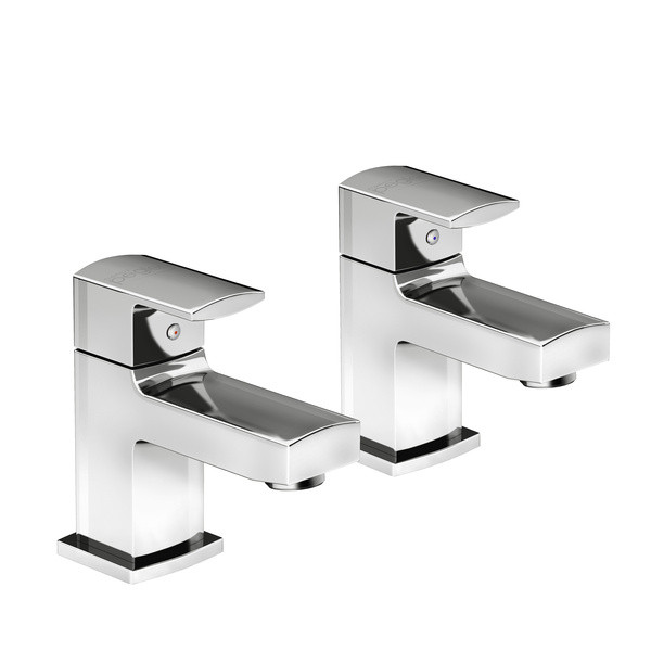 STH Westco Manta Pair of Basin Pillar Taps in Chrome 4E1042