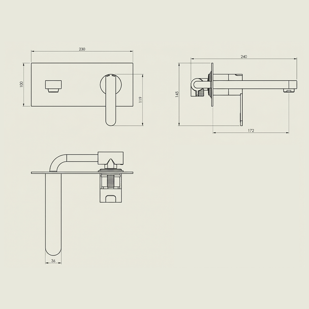 STH Westco Strata Wall Mounted Single Lever Basin Mixer in Chrome 4E1057