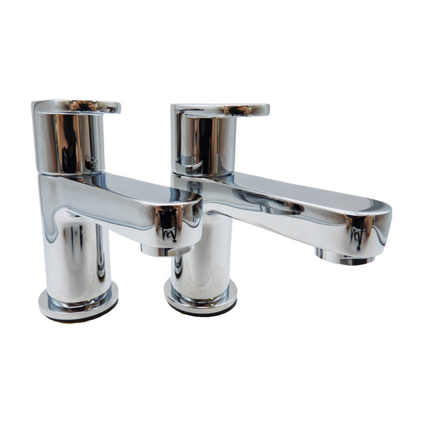 STH Westco Strata Blade Pair of Basin Pillar Taps in Chrome 4E1133