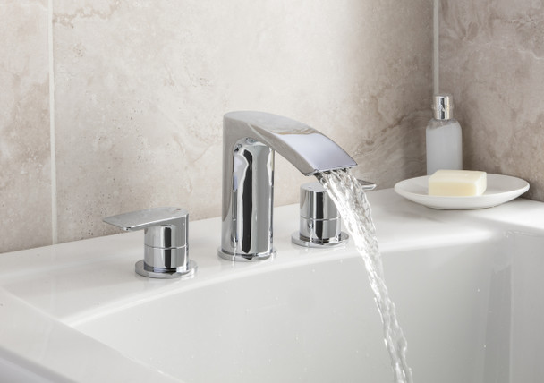 STH Westco Lamina 3 Hole Bath Filler in Chrome 4E1153
